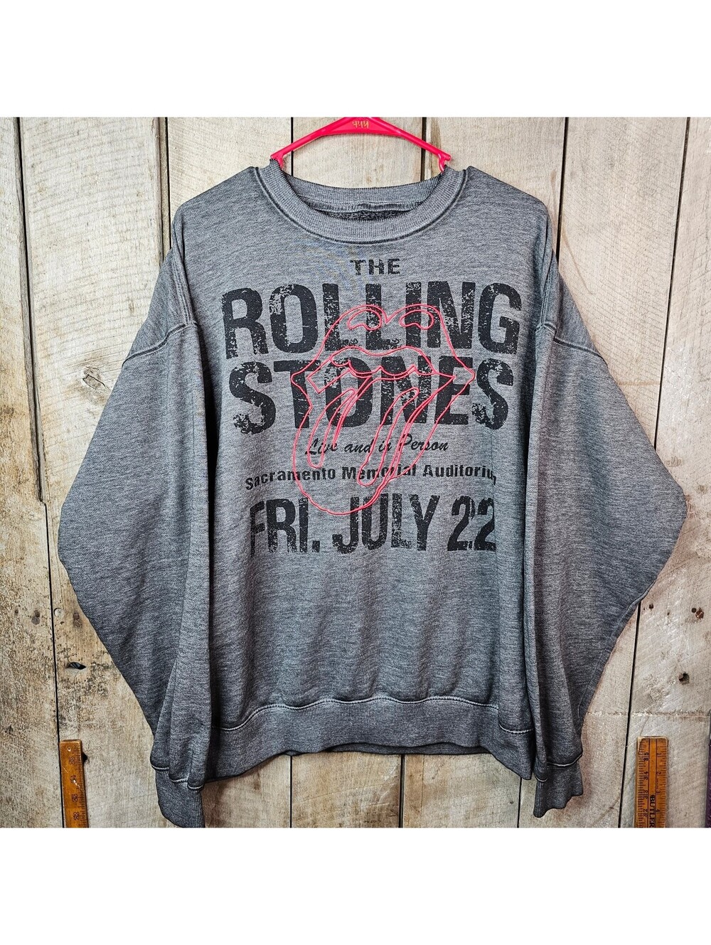 The Rolling Stones Sacramento Memorial Auditorium Concert Sweatshirt Size L 2015